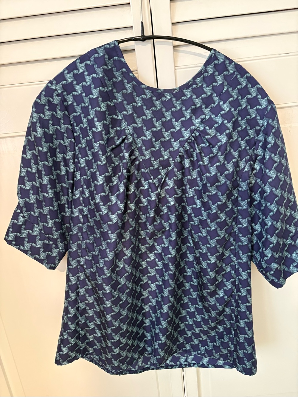 Tocca Navy Blue Patterned Women’s silk top